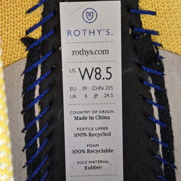 Rothy's The Point Ballet Flats Womens 8.5 Sunshine Yellow Pointed Toe Washable - Picture 10 of 11